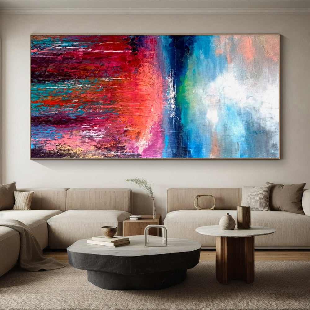 sunset field abstract acrylic design 4
